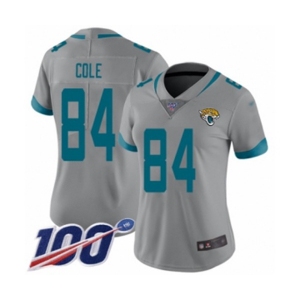 Women's Jacksonville Jaguars #84 Keelan Cole Silver Inverted Legend Limited 100th Season Football Jersey