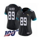 Women's Jacksonville Jaguars #89 Josh Oliver Black Team Color Vapor Untouchable Limited Player 100th Season Football Jersey