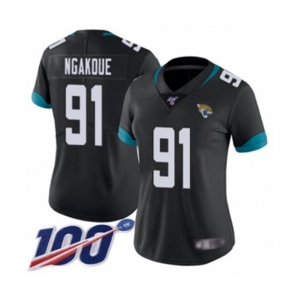 Women's Jacksonville Jaguars #91 Yannick Ngakoue Black Team Color Vapor Untouchable Limited Player 100th Season Football Jersey