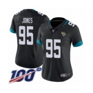 Women's Jacksonville Jaguars #95 Abry Jones Black Team Color Vapor Untouchable Limited Player 100th Season Football Jersey