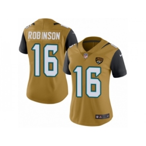 Women's Nike Jacksonville Jaguars #16 Denard Robinson Limited Gold Rush NFL Jersey
