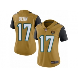 Women's Nike Jacksonville Jaguars #17 Arrelious Benn Limited Gold Rush NFL Jersey