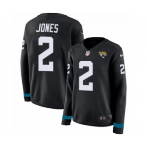 Women's Nike Jacksonville Jaguars #2 Landry Jones Limited Black Therma Long Sleeve NFL Jersey