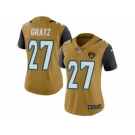Women's Nike Jacksonville Jaguars #27 Dwayne Gratz Limited Gold Rush NFL Jersey