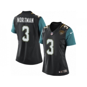 Women's Nike Jacksonville Jaguars #3 Brad Nortman Teal Black Team Color NFL Jersey