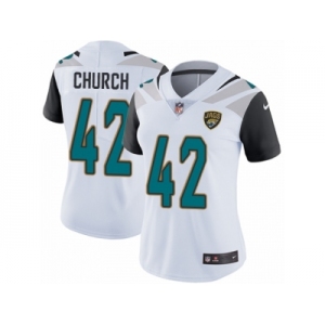 Women's Nike Jacksonville Jaguars #42 Barry Church White Vapor Untouchable Limited Player NFL Jersey