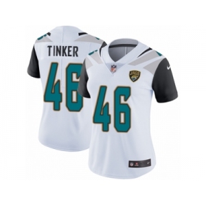 Women's Nike Jacksonville Jaguars #46 Carson Tinker White Vapor Untouchable Limited Player NFL Jersey