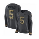 Women's Nike Jacksonville Jaguars #5 Blake Bortles Limited Black Salute to Service Therma Long Sleeve NFL Jersey
