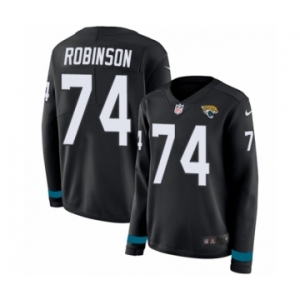 Women's Nike Jacksonville Jaguars #74 Cam Robinson Limited Black Therma Long Sleeve NFL Jersey
