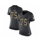 Women's Nike Jacksonville Jaguars #75 Cam Robinson Limited Black 2016 Salute to Service NFL Jersey