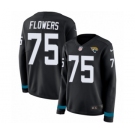 Women's Nike Jacksonville Jaguars #75 Ereck Flowers Limited Black Therma Long Sleeve NFL Jersey