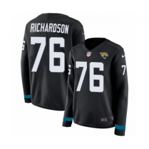 Women's Nike Jacksonville Jaguars #76 Will Richardson Limited Black Therma Long Sleeve NFL Jersey