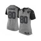 Women's Nike Jacksonville Jaguars #80 Julius Thomas Gray Stitched NFL Limited Gridiron Gray Jersey
