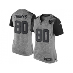 Women's Nike Jacksonville Jaguars #80 Julius Thomas Gray Stitched NFL Limited Gridiron Gray Jersey