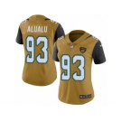 Women's Nike Jacksonville Jaguars #93 Tyson Alualu Limited Gold Rush NFL Jersey
