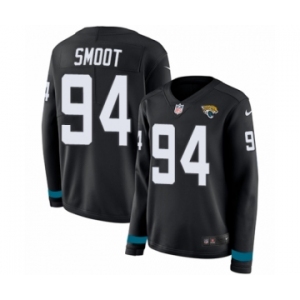Women's Nike Jacksonville Jaguars #94 Dawuane Smoot Limited Black Therma Long Sleeve NFL Jersey