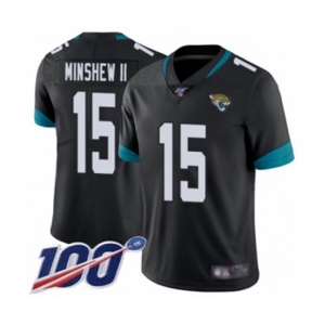 Youth Jacksonville Jaguars #15 Gardner Minshew II Black Team Color Vapor Untouchable Limited Player 100th Season Football Jersey