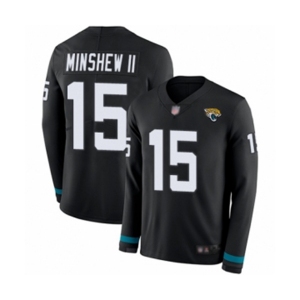 Youth Jacksonville Jaguars #15 Gardner Minshew II Limited Black Therma Long Sleeve Football Jersey