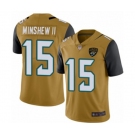 Youth Jacksonville Jaguars #15 Gardner Minshew II Limited Gold Rush Vapor Untouchable Football Jersey