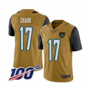 Youth Jacksonville Jaguars #17 DJ Chark Limited Gold Rush Vapor Untouchable 100th Season Football Jersey