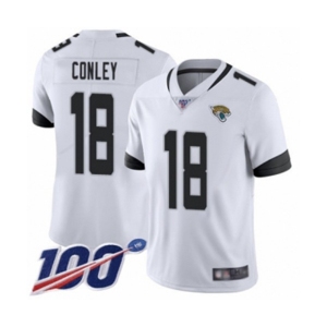 Youth Jacksonville Jaguars #18 Chris Conley White Vapor Untouchable Limited Player 100th Season Football Jersey