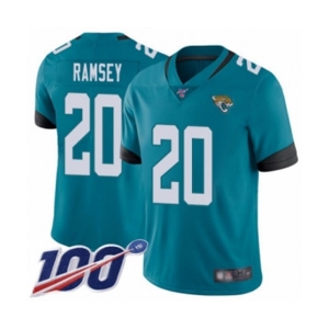 Youth Jacksonville Jaguars #20 Jalen Ramsey Teal Green Alternate Vapor Untouchable Limited Player 100th Season Football Jersey