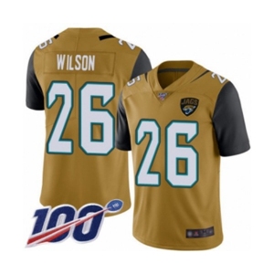 Youth Jacksonville Jaguars #26 Jarrod Wilson Limited Gold Rush Vapor Untouchable 100th Season Football Jersey