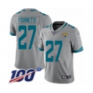 Youth Jacksonville Jaguars #27 Leonard Fournette Silver Inverted Legend Limited 100th Season Football Jersey
