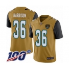 Youth Jacksonville Jaguars #36 Ronnie Harrison Limited Gold Rush Vapor Untouchable 100th Season Football Jersey