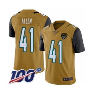 Youth Jacksonville Jaguars #41 Josh Allen Limited Gold Rush Vapor Untouchable 100th Season Football Jersey