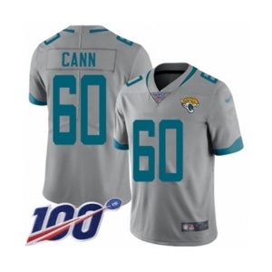 Youth Jacksonville Jaguars #60 A. J. Cann Silver Inverted Legend Limited 100th Season Football Jersey