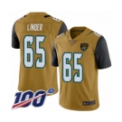 Youth Jacksonville Jaguars #65 Brandon Linder Limited Gold Rush Vapor Untouchable 100th Season Football Jersey
