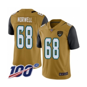 Youth Jacksonville Jaguars #68 Andrew Norwell Limited Gold Rush Vapor Untouchable 100th Season Football Jersey