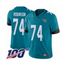 Youth Jacksonville Jaguars #74 Cam Robinson Teal Green Alternate Vapor Untouchable Limited Player 100th Season Football Jersey