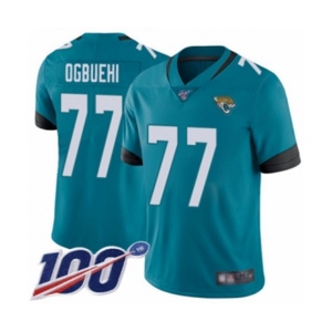 Youth Jacksonville Jaguars #77 Cedric Ogbuehi Teal Green Alternate Vapor Untouchable Limited Player 100th Season Football Jersey
