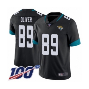 Youth Jacksonville Jaguars #89 Josh Oliver Black Team Color Vapor Untouchable Limited Player 100th Season Football Jersey