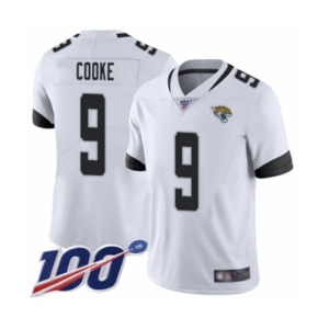 Youth Jacksonville Jaguars #9 Logan Cooke White Vapor Untouchable Limited Player 100th Season Football Jersey