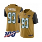 Youth Jacksonville Jaguars #93 Calais Campbell Limited Gold Rush Vapor Untouchable 100th Season Football Jersey