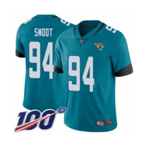 Youth Jacksonville Jaguars #94 Dawuane Smoot Teal Green Alternate Vapor Untouchable Limited Player 100th Season Football Jersey