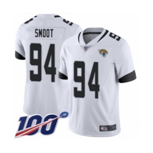 Youth Jacksonville Jaguars #94 Dawuane Smoot White Vapor Untouchable Limited Player 100th Season Football Jersey