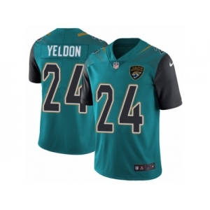 Youth Nike Jacksonville Jaguars #24 T.J. Yeldon Vapor Untouchable Limited Teal Green Team Color NFL Jersey