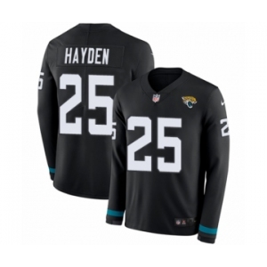 Youth Nike Jacksonville Jaguars #25 D.J. Hayden Limited Black Therma Long Sleeve NFL Jersey