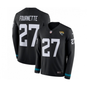 Youth Nike Jacksonville Jaguars #27 Leonard Fournette Limited Black Therma Long Sleeve NFL Jersey