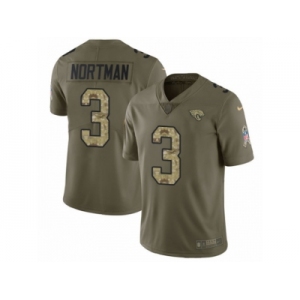 Youth Nike Jacksonville Jaguars #3 Brad Nortman Limited Olive Camo 2017 Salute to Service NFL Jersey