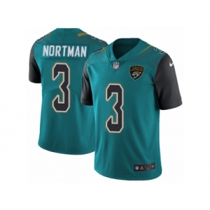 Youth Nike Jacksonville Jaguars #3 Brad Nortman Vapor Untouchable Limited Teal Green Team Color NFL Jersey