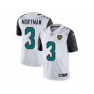 Youth Nike Jacksonville Jaguars #3 Brad Nortman White Vapor Untouchable Limited Player NFL Jersey