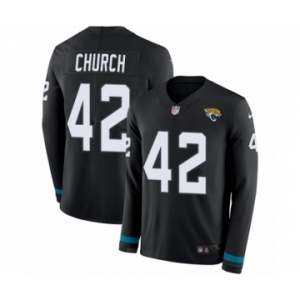 Youth Nike Jacksonville Jaguars #42 Barry Church Limited Black Therma Long Sleeve NFL Jersey