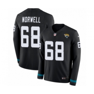 Youth Nike Jacksonville Jaguars #68 Andrew Norwell Limited Black Therma Long Sleeve NFL Jersey