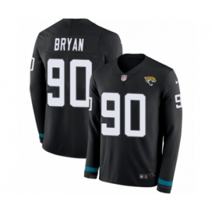 Youth Nike Jacksonville Jaguars #90 Taven Bryan Limited Black Therma Long Sleeve NFL Jersey