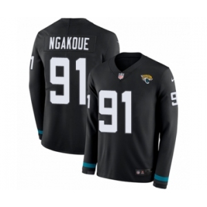 Youth Nike Jacksonville Jaguars #91 Yannick Ngakoue Limited Black Therma Long Sleeve NFL Jersey